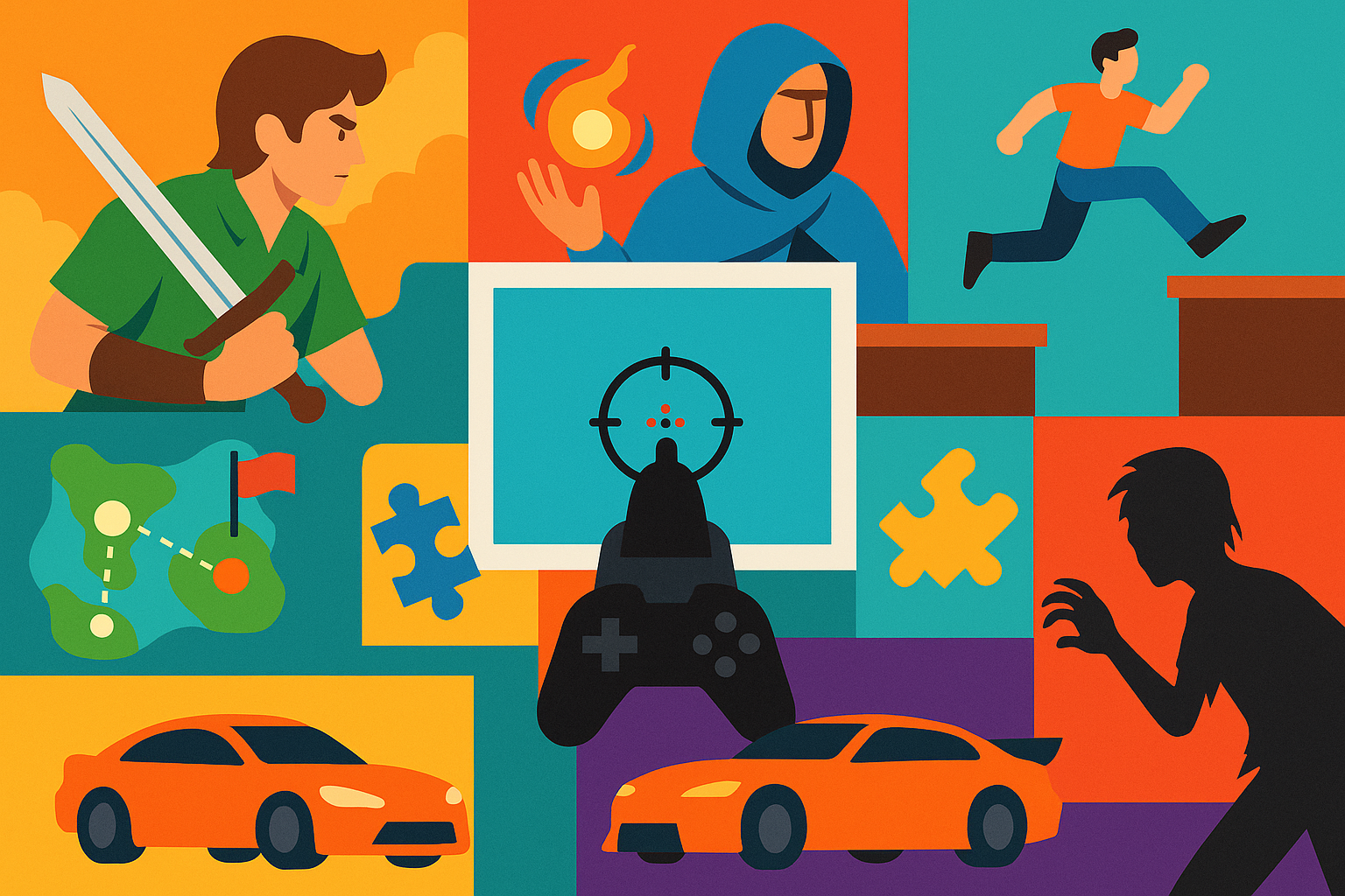 Genres de Jeux Vidéo : Guide Complet pour Débutants (50+ Exemples)